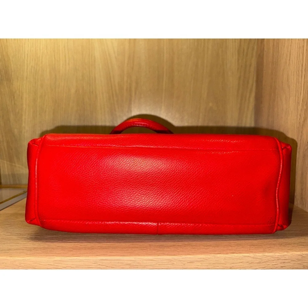 Coach Kelsey Satchel Red Leather Handbag with Crossbody